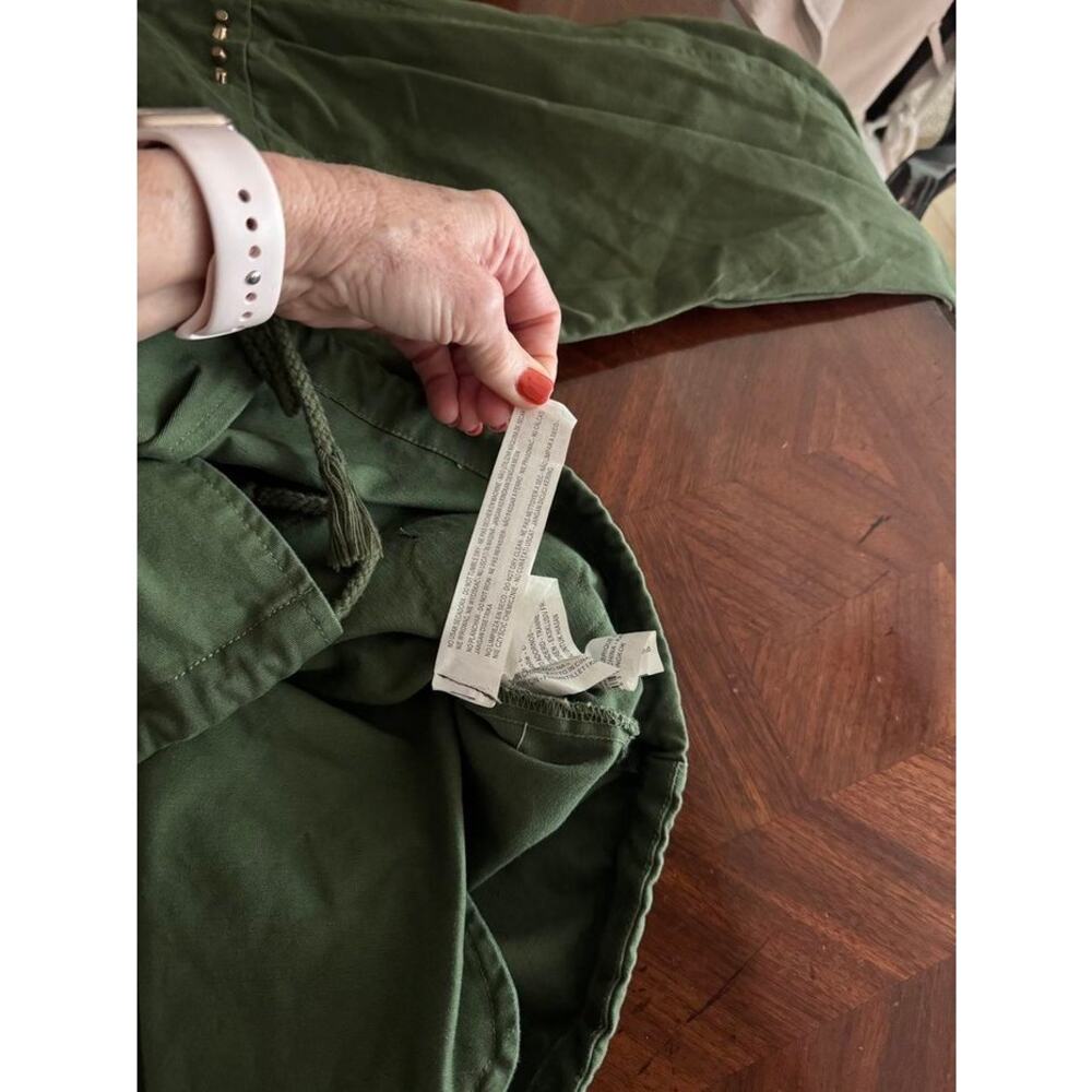 Zara Woman Green Embroidered Utility Jacket Tropical Patch Studded Oversized M - Picture 11 of 16